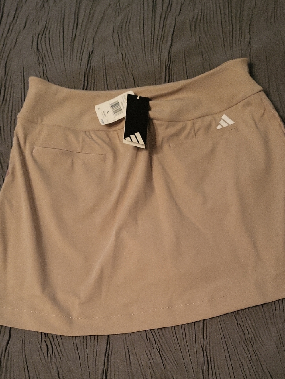 NWT adidas Beige A-Line Athletic Skort with Subtle Logo - Picture 2 of 7